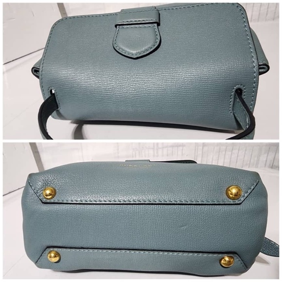 Authentic BURBERRY Derby Calfskin House Check Small Camberley Slate Blue - Picture 10 of 12